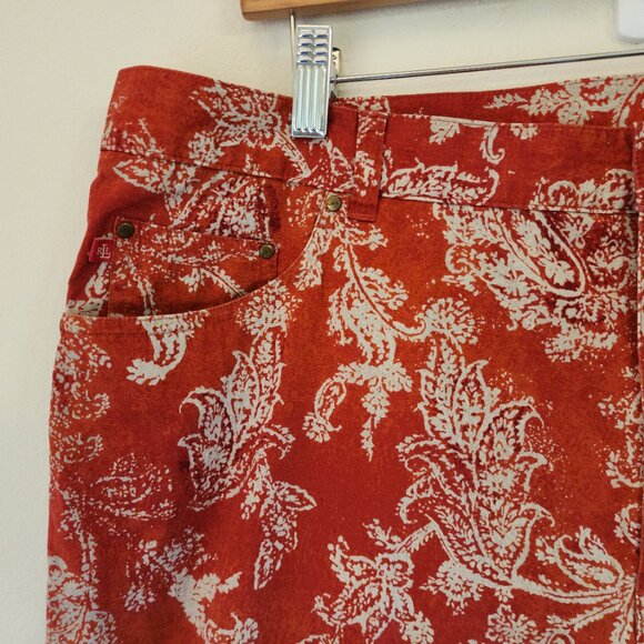 Vintage Lauren Ralph Pants Lauren Paisley Cropped Women's 18WX 25"Straight Leg - Picture 10 of 12